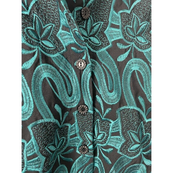 Draper & Damons 2X Exquisite Emerald Green Black All Embroidered Jacket - Picture 4 of 9